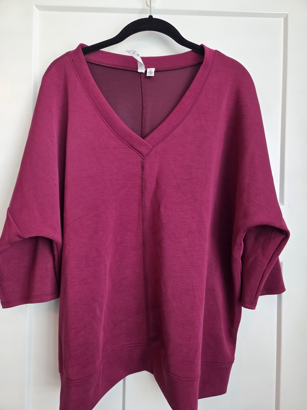 0066.  Cable & Gauge Deep Magenta V-Neck Top